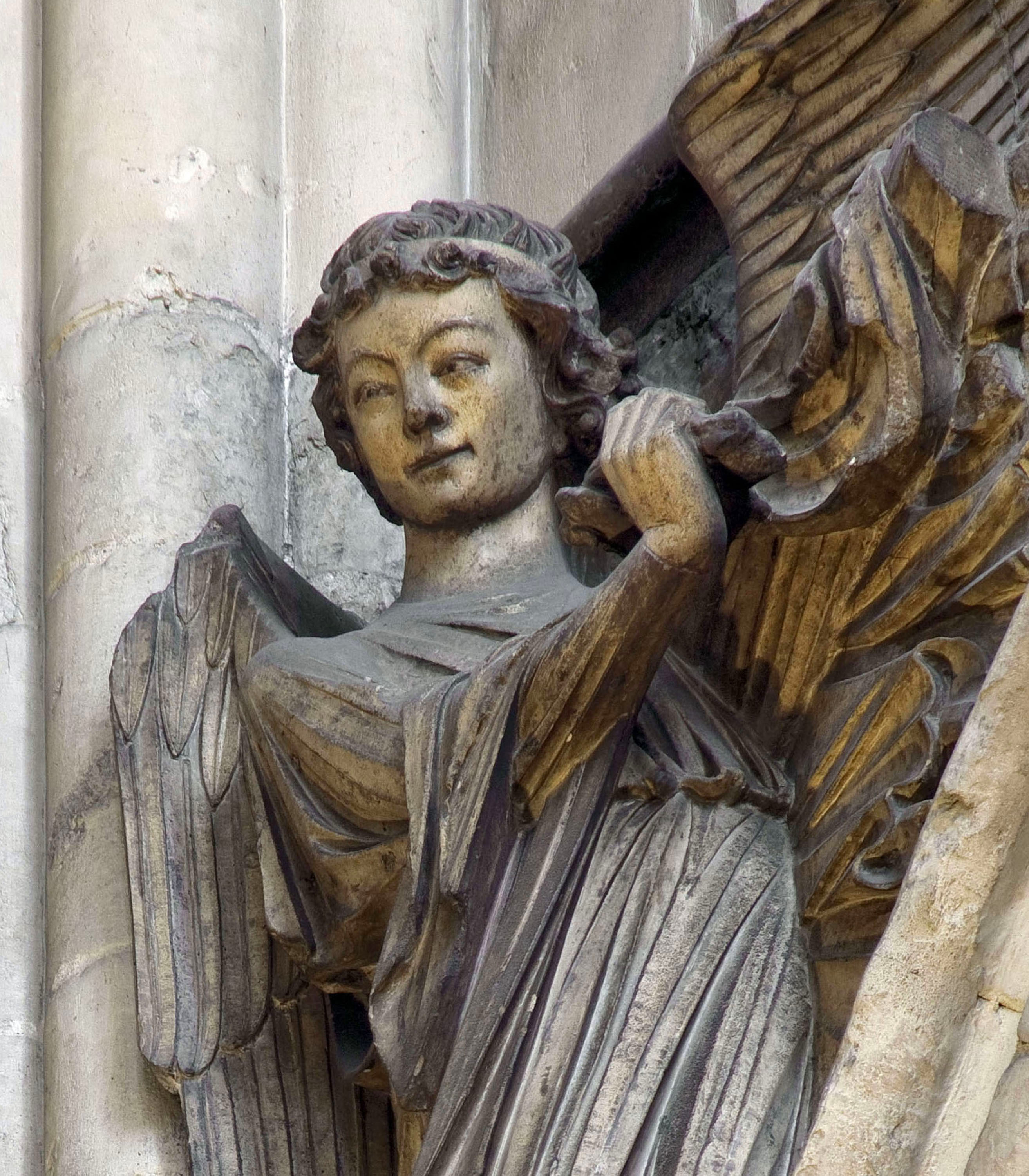 Westminster Abbey censing angel, south transept east angel, deta
